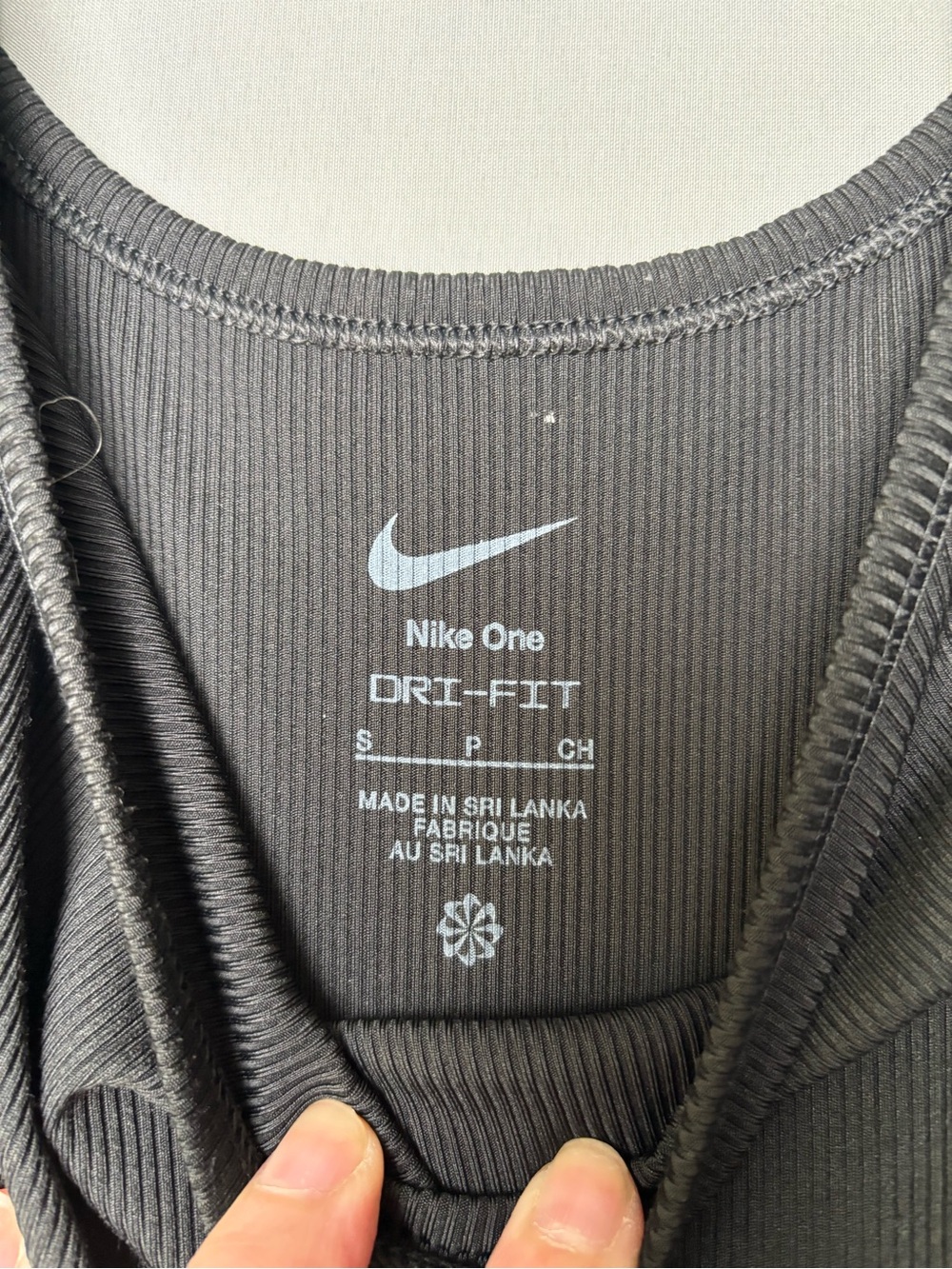 Nike One Dri-FIT Athletic Dress Romper Black Ribbed Built-In Shorts Size Small - Picture 6 of 9